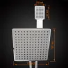 Jet pluie carré - pomme de douche double - flexible - inverseur 3 voies - set