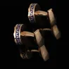 Boutons de manchette ronds luxe or / bleu