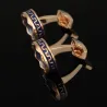 Luxury round gold / blue cufflinksCufflinks