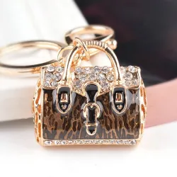 Bolsa cristal dourada - chaveiro