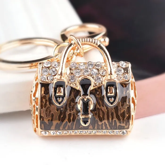 Bolsa cristal dourada - chaveiro