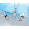 Conjuntos de joyasConjunto de joyas de plata con búhos - collar / pendientes