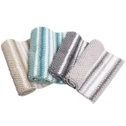 Tapis de sol doux à rayures - antidérapant