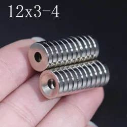 N35 - ímã de neodímio - disco redondo forte - 12mm * 3mm - com furo de 4mm