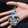 Tête de mort en cristal argenté - porte-clés