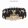 PulseraPulsera de cuentas negras con corona - 3 piezas