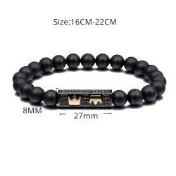 PulseraPulsera de cuentas negras con corona - 3 piezas