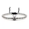 Copper beads bracelet with a crown - adjustable ropeBracelets