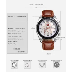 OUKESHI - elegant quartz horloge van roestvrij staal - leren armbandHorloges