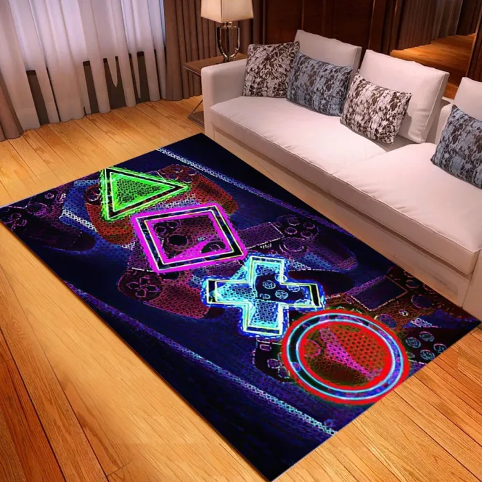 Tapis de sol décoratif - moquette - symboles console de jeux