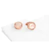 Boutons de manchette ronds or rose - avec coquillage blanc