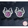 Bow / crystals - 925 sterling silver earringsEarrings