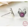 Bow / crystals - 925 sterling silver earringsEarrings