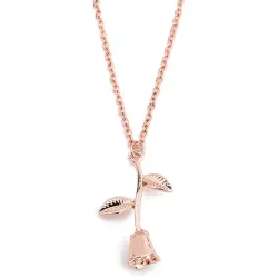 Colar elegante com pingente de rosa