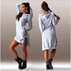 Hoodies & JerséisVestido con capucha para mujer - jersey largo