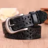 Cinto de couro genuíno esculpido - com fivela de metal