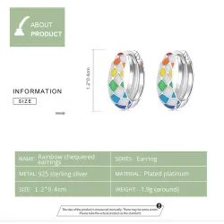 Rainbow hoop øredobber - 925 sterling sølv