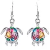 Ensemble de bijoux avec une tortue arc-en-ciel - collier / boucles d'oreilles