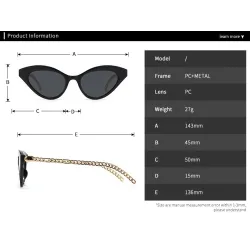Gafas de solGafas de sol estilo ojo de gato - con cadena / corazón