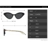 Gafas de solGafas de sol estilo ojo de gato - con cadena / corazón