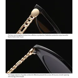 Cat eye style sunglasses - with chain / heartSunglasses
