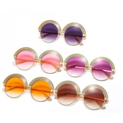 Óculos de sol arco-íris redondos - armação de metal