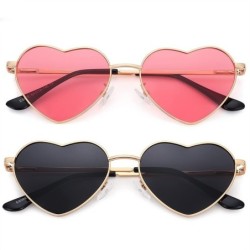 Hjerteformede solbriller - metalstel - UV400