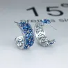 Elegante øredobber i sølv - krystallblomster