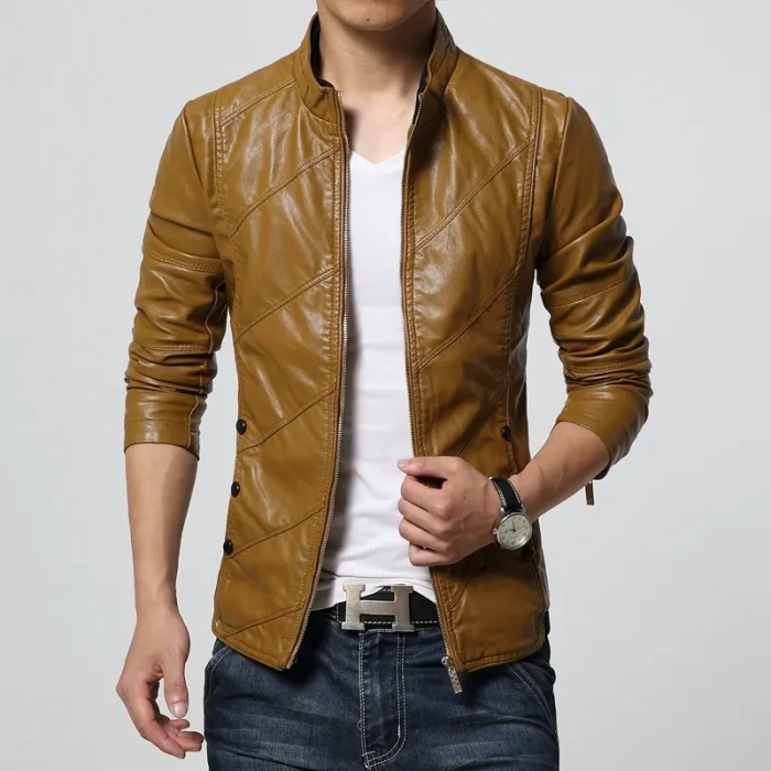 ChaquetasChaqueta de cuero delgada - con cremalleras / bolsillos