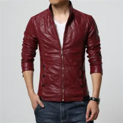 ChaquetasChaqueta de cuero delgada - con cremalleras / bolsillos