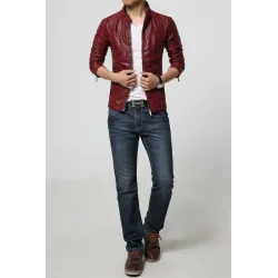 ChaquetasChaqueta de cuero delgada - con cremalleras / bolsillos