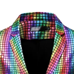 Herredragt - regnbue plaid pailletter