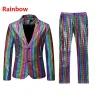 PantalonesTraje de hombre - lentejuelas a cuadros arcoíris