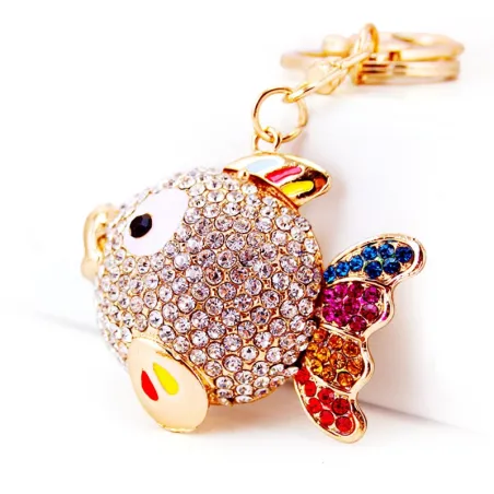Kolorowa kryształowa rybka - brelokBreloczki Do Kluczy