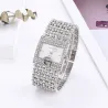 Elegant Quartz ur - bredt krystal armbånd