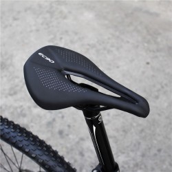 Selim de bicicleta com orifício - assento de couro macio respirável