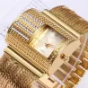 Luxurious Quartz watch with crystals - wide gold braceletWatches
