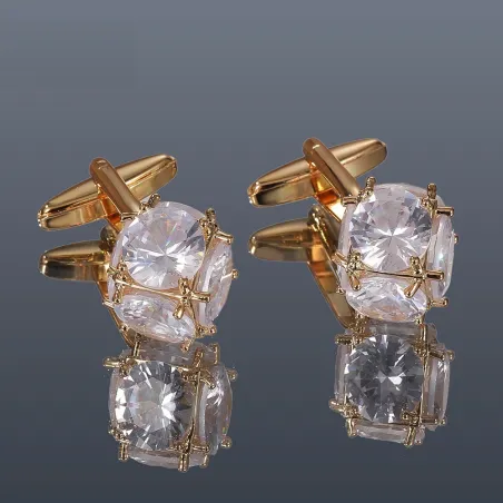 Abotoaduras de cristal de luxo