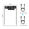 ORICO - 2.5 pouces - boîtier HDD transparent - avec câble - type C Gen 2 - USB3.1