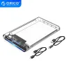 ORICO - 2.5 pouces - boîtier HDD transparent - avec câble - SATA vers USB3.0