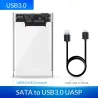 ORICO - 2.5 pouces - boîtier HDD transparent - avec câble - SATA vers USB3.0