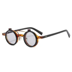 Kleine runde Sonnenbrille – Flip-Linse – UV400