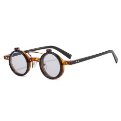 Małe okrągłe okulary przeciwsłoneczne - odchylane soczewki - UV400Okulary Przeciwsłoneczne