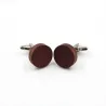 Boutons de manchette ronds en bois classiques