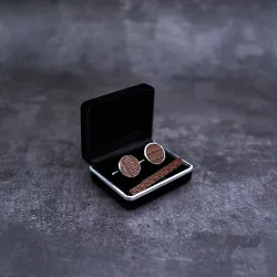 Elegant wooden cufflinks / tie clip - setCufflinks