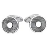 Boutons de manchette ronds classiques en argent