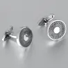 Boutons de manchette ronds classiques en argent