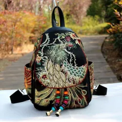 Canvas-Rucksack - buntes Ethno-Design