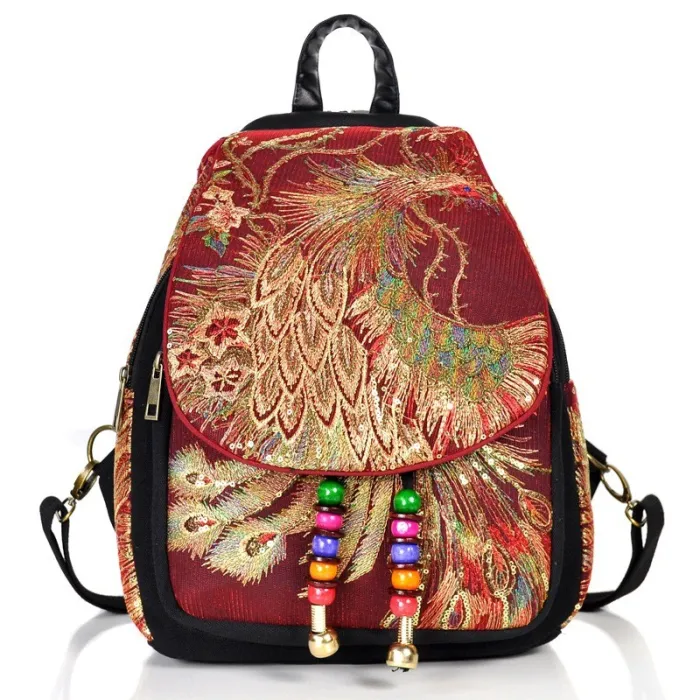 Canvas-Rucksack - buntes Ethno-Design