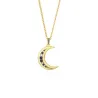 Pingente de lua de cristal com colar - prata de lei 925